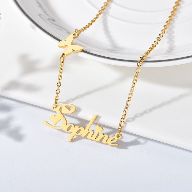 Fashion  Butterfly Custom Name Necklace