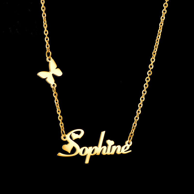 Fashion  Butterfly Custom Name Necklace