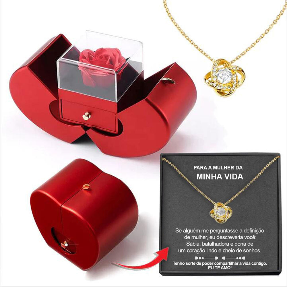 Luxury Rose Necklace with Gift Box – Perfect for Her