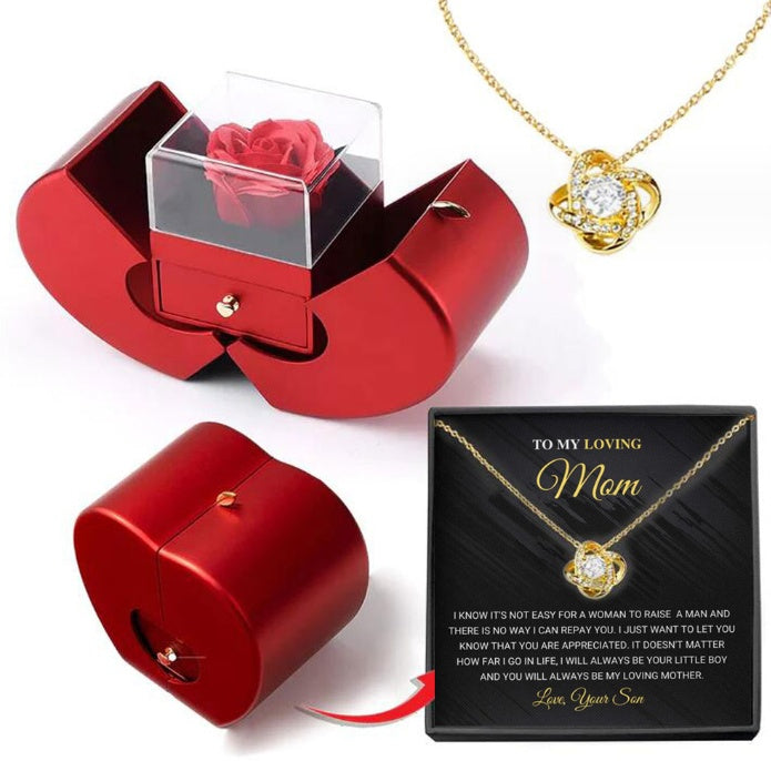 Luxury Rose Necklace with Gift Box – Perfect for Her