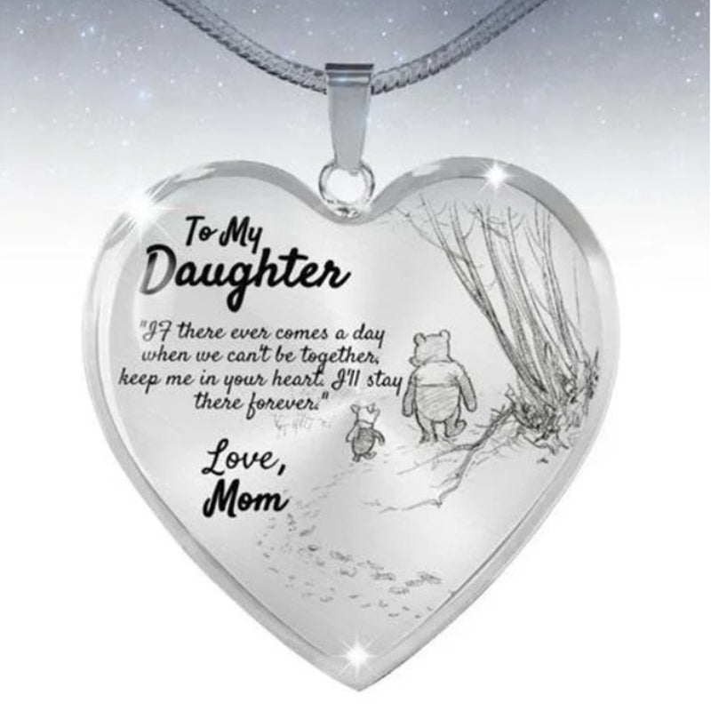 To My Daughter Heart Pendant Necklace