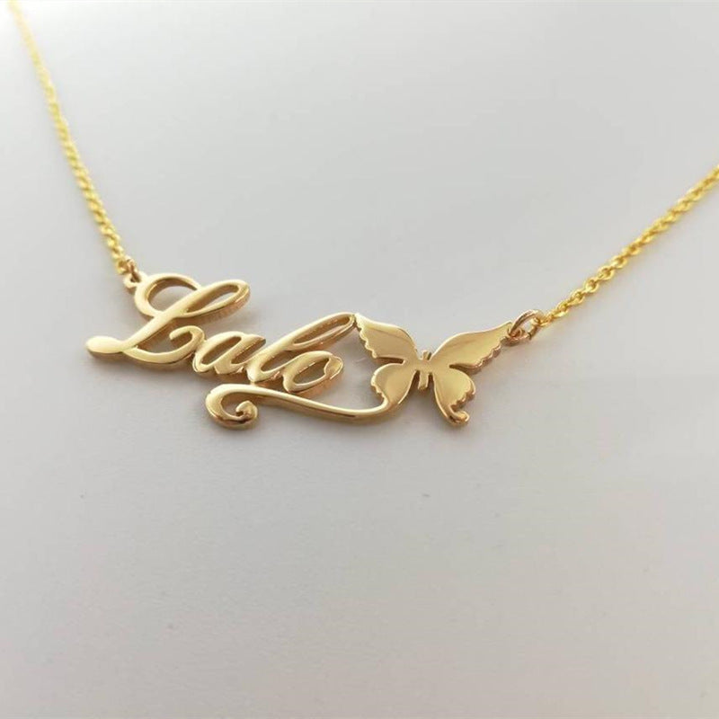 Personalized Butterfly Name Necklace – Elegant Custom Jewelry