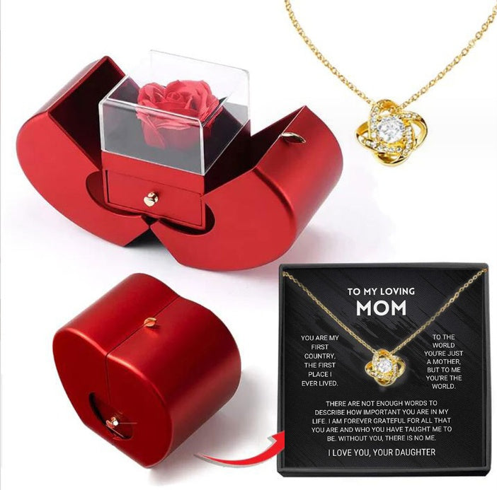 Luxury Rose Necklace with Gift Box – Perfect for Her