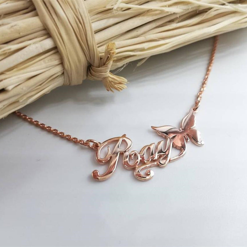 Personalized Butterfly Name Necklace – Elegant Custom Jewelry