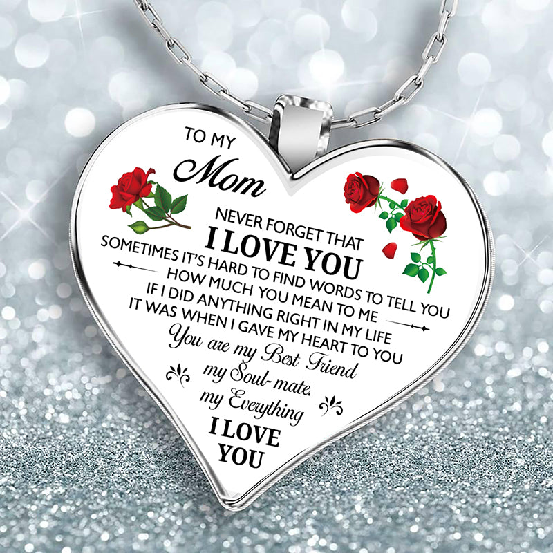Love Heart 'To My Mom' Necklace