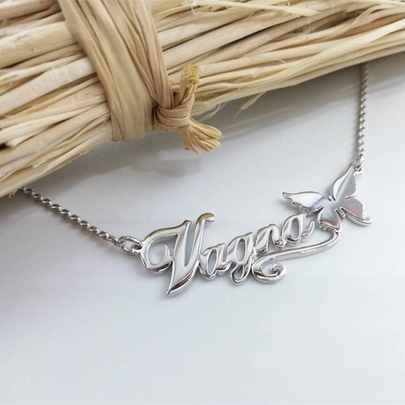 Personalized Butterfly Name Necklace – Elegant Custom Jewelry