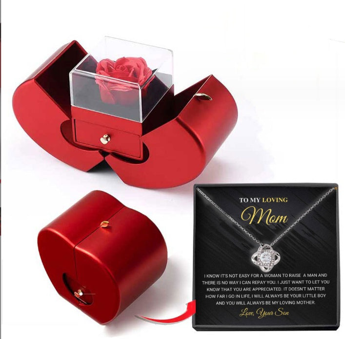 Luxury Rose Necklace with Gift Box – Perfect for Her