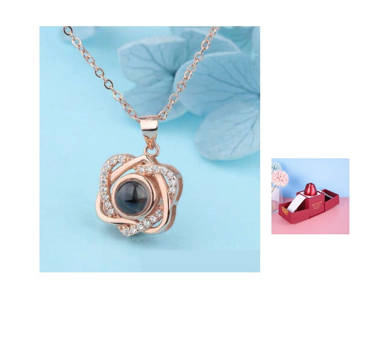 Valentine’s Day Rose Necklace – Jewelry Gift Box for Her