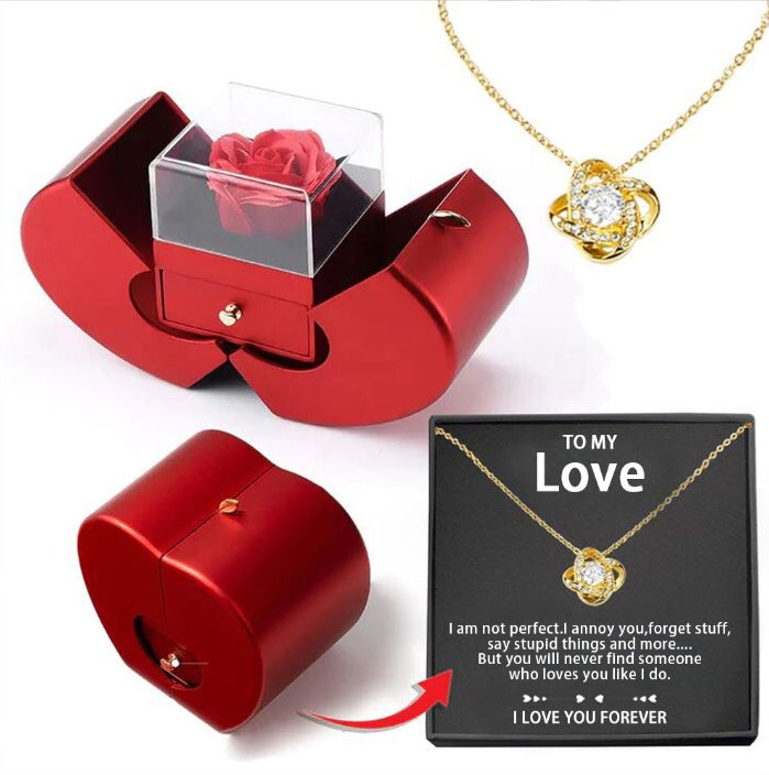 Luxury Rose Necklace with Gift Box – Perfect for Her