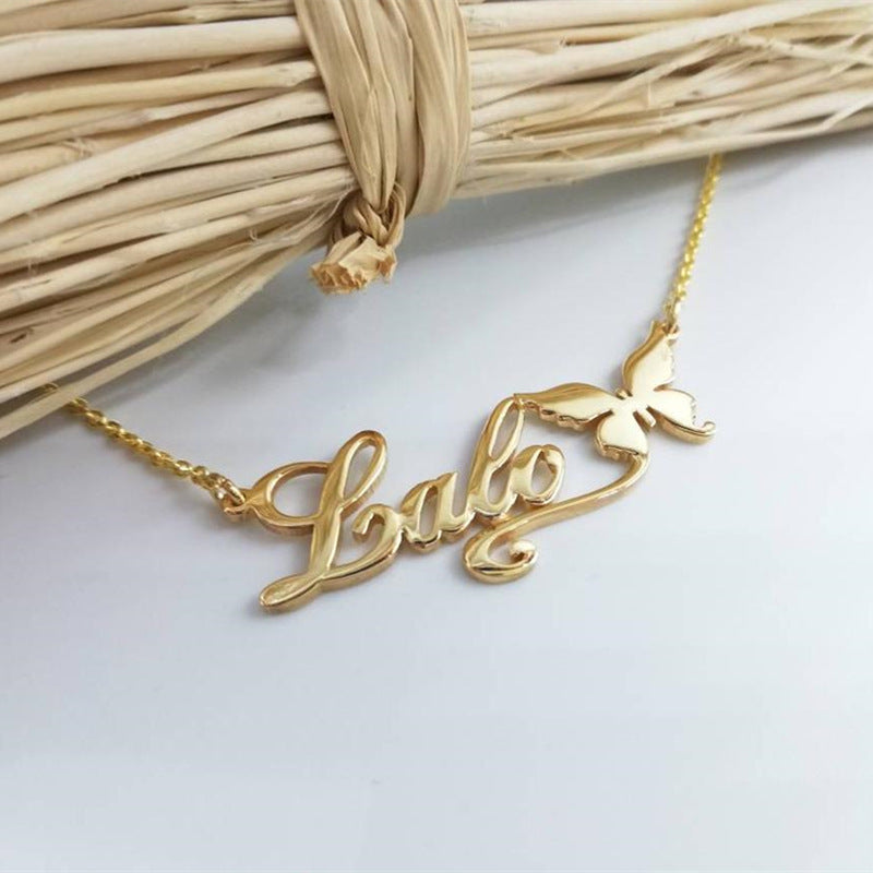 Personalized Butterfly Name Necklace – Elegant Custom Jewelry