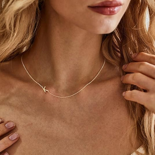 14K Gold Initial Necklace